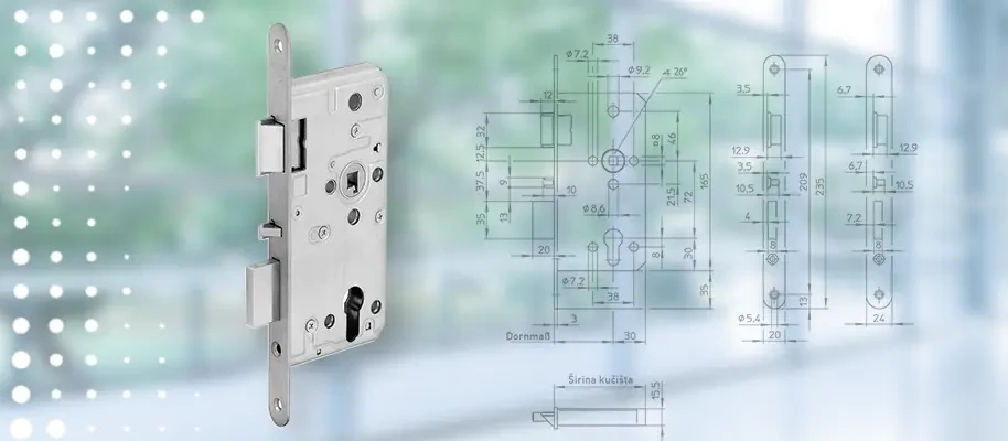 Samozaklepajoča vgradna ključavnica z anti-panik funkcijo