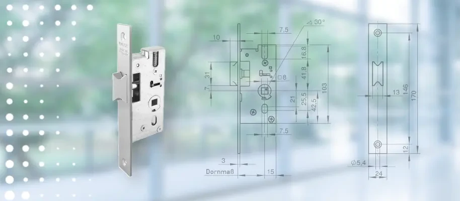 Vgradna ključavnica z jezičkom 038F