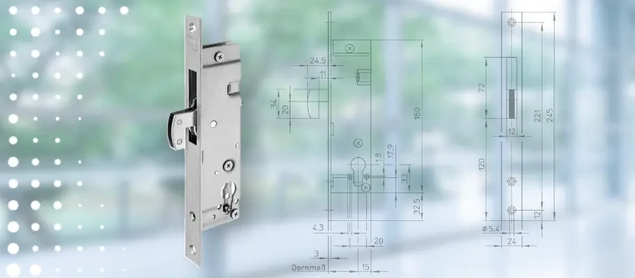 Vgradna ključavnica s klinom 1436