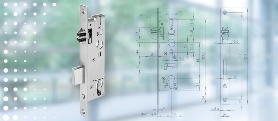 Vgradna ključavnica z rolo jezičkom 1452