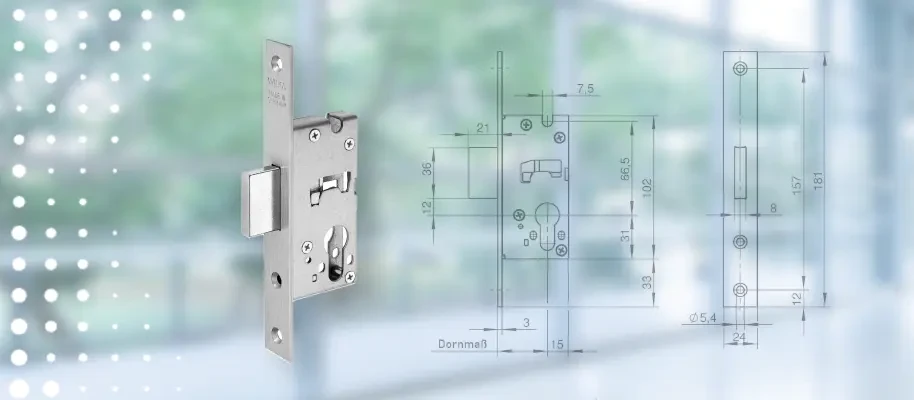 Vgradna ključavnica z zasunom 038R